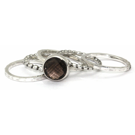 Stack Ring with Smoky Quartz