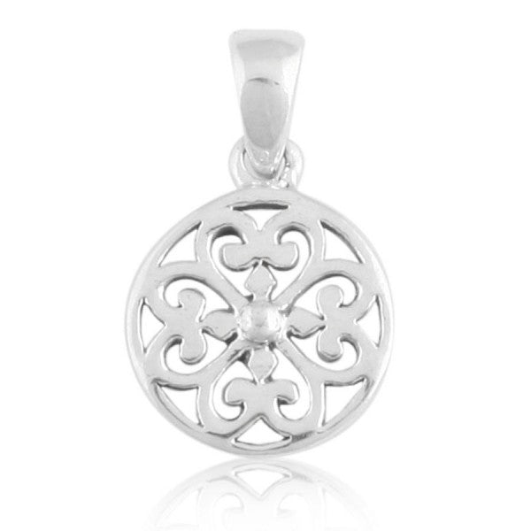 Round Heart Scroll Pendant