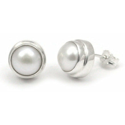 Pearl Post Earrings - Sterling Silver