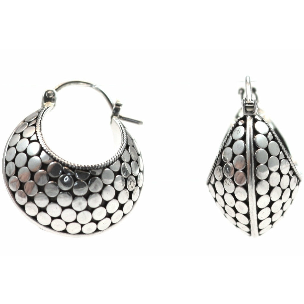 Scoop Style Dotted Earrings - Sterling Silver