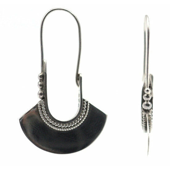 Fan Drop Earrings - Sterling Silver