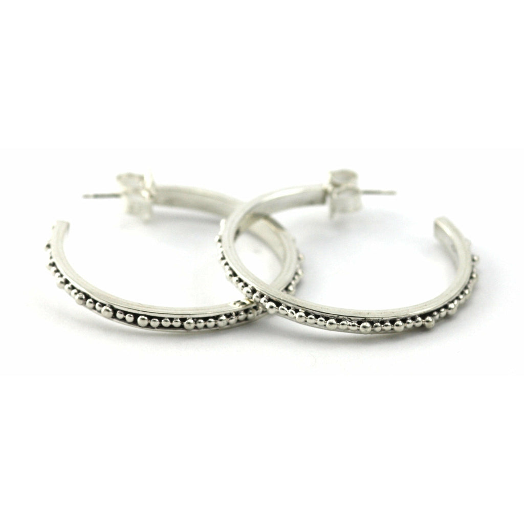 Hand Beaded Hoops