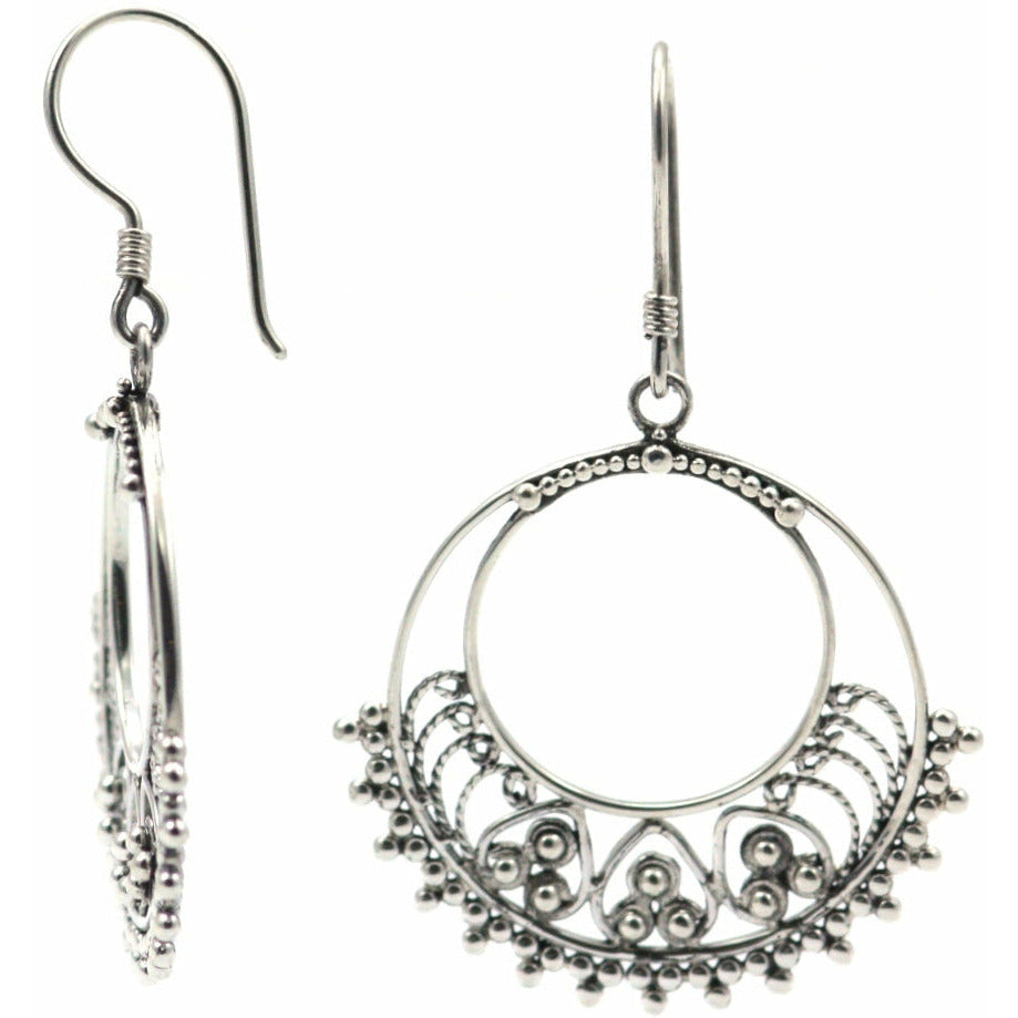 Hand Filigree and Granulation Earrings - Sterling Silver