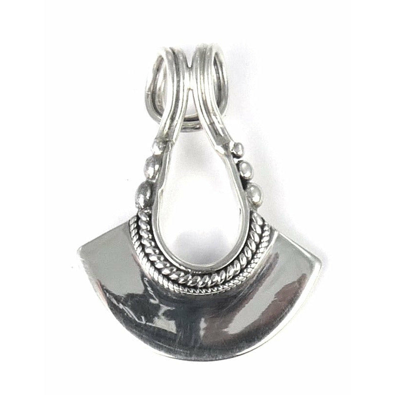 Bali Fan Drop Pendant - Sterling Silver