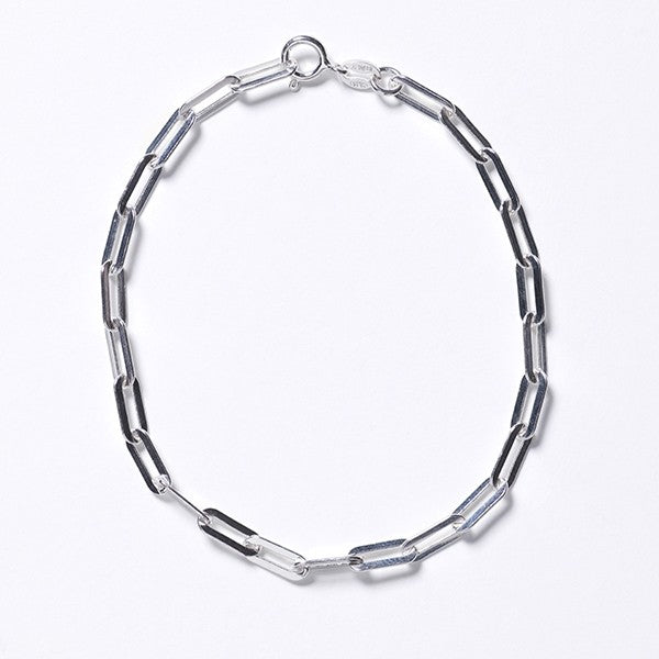Rectangular Paperclip Bracelet - Sterling Silver