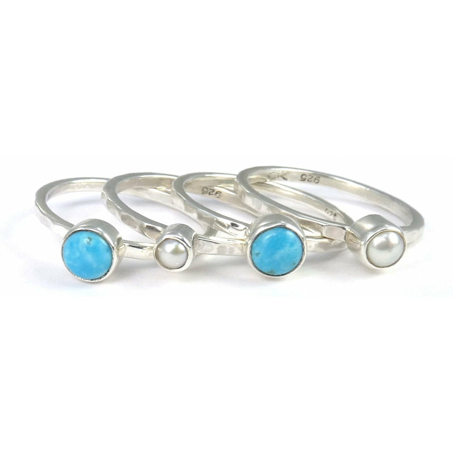Ring Set with Pearls and Turquoise