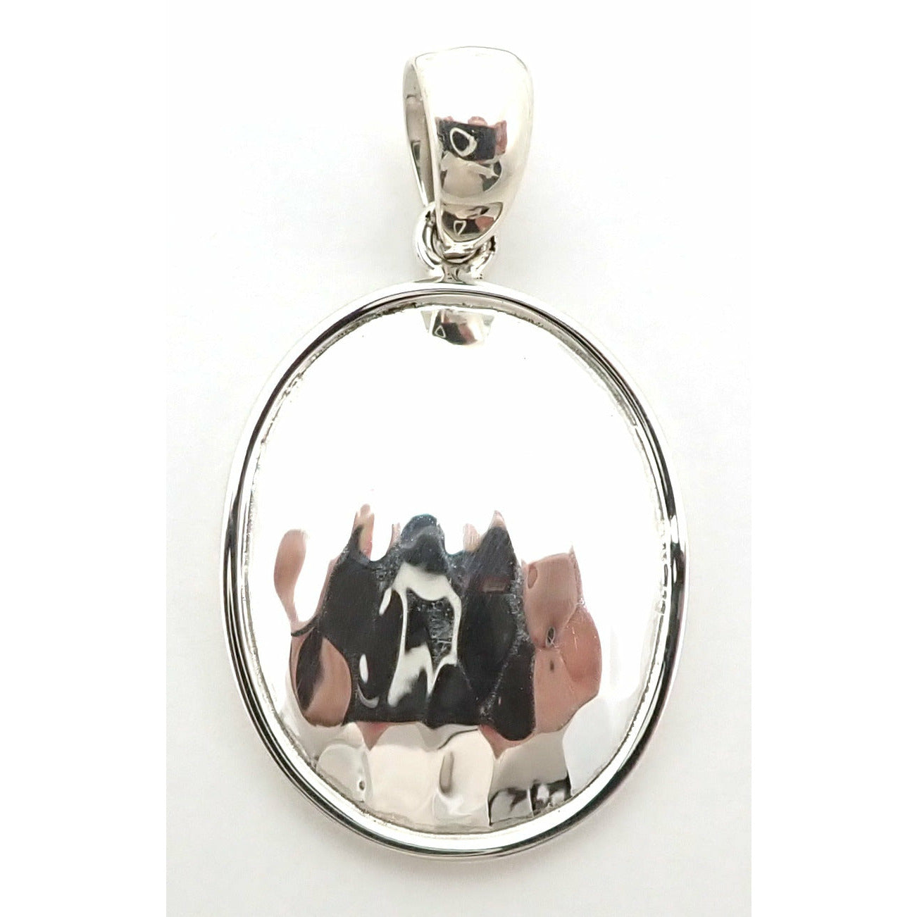 Hammered Oval Pendant - Sterling Silver