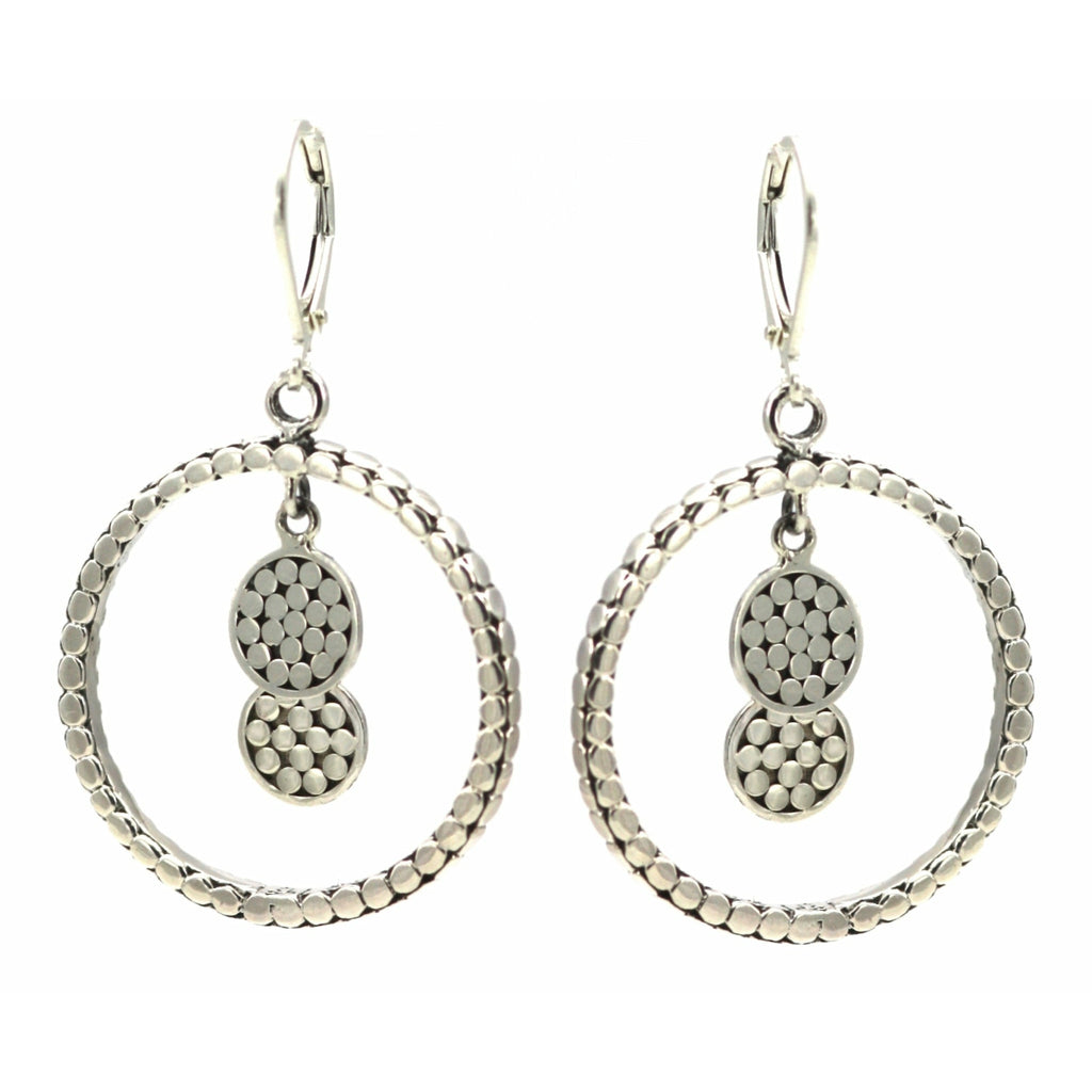Double Dangle Disc Earrings - Sterling Silver