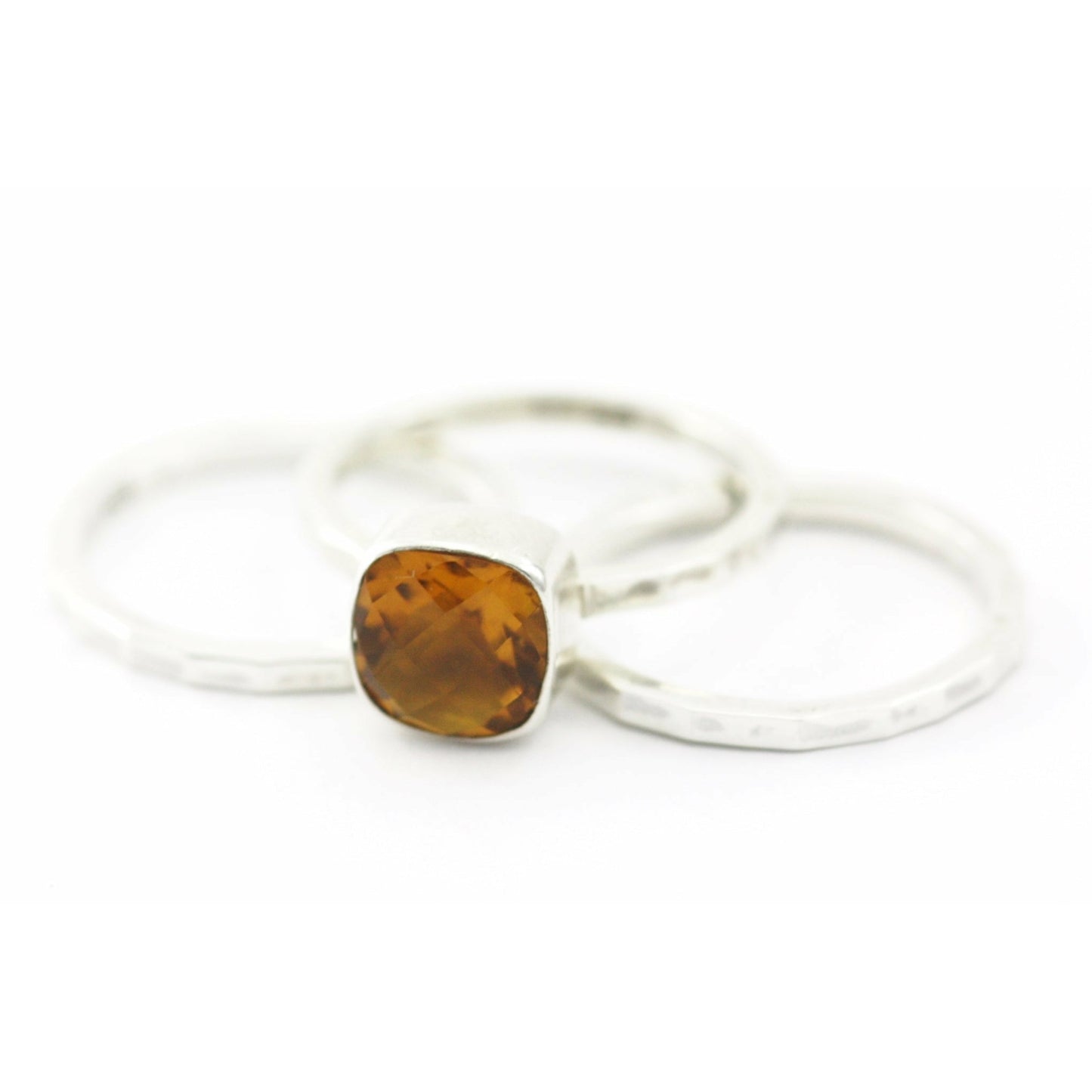 Ring Set with Square Citrine