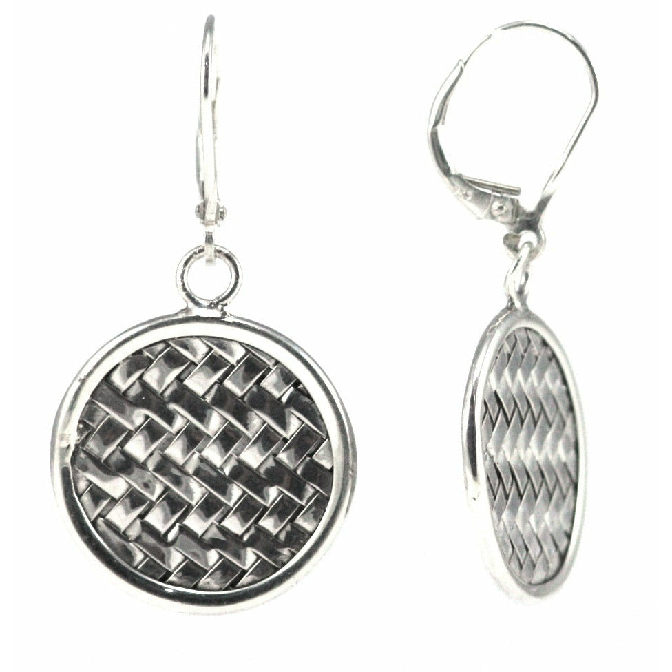 Basket Weave Disc Earrings
