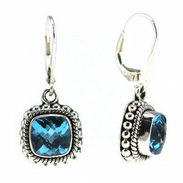 Swiss Blue Topaz Earrings - Sterling Silver