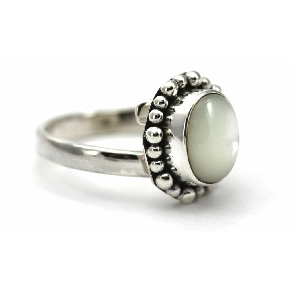 Adjustable Ring with Black Onyx - Sterling Silver