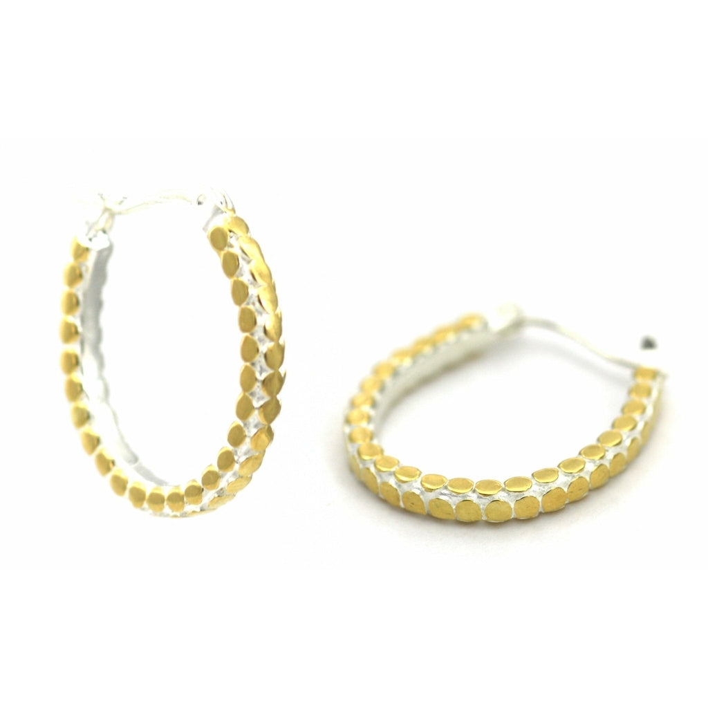 Horseshoe Earrings - Sterling Silver and 18k Gold Vermeil