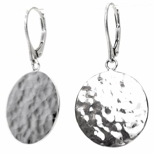 Hammered Round Disc Earrings