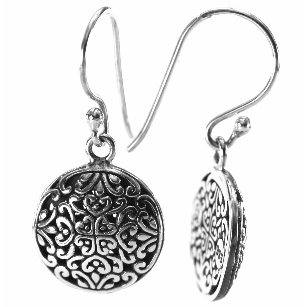 Round Filigree Earrings - Sterling Silver