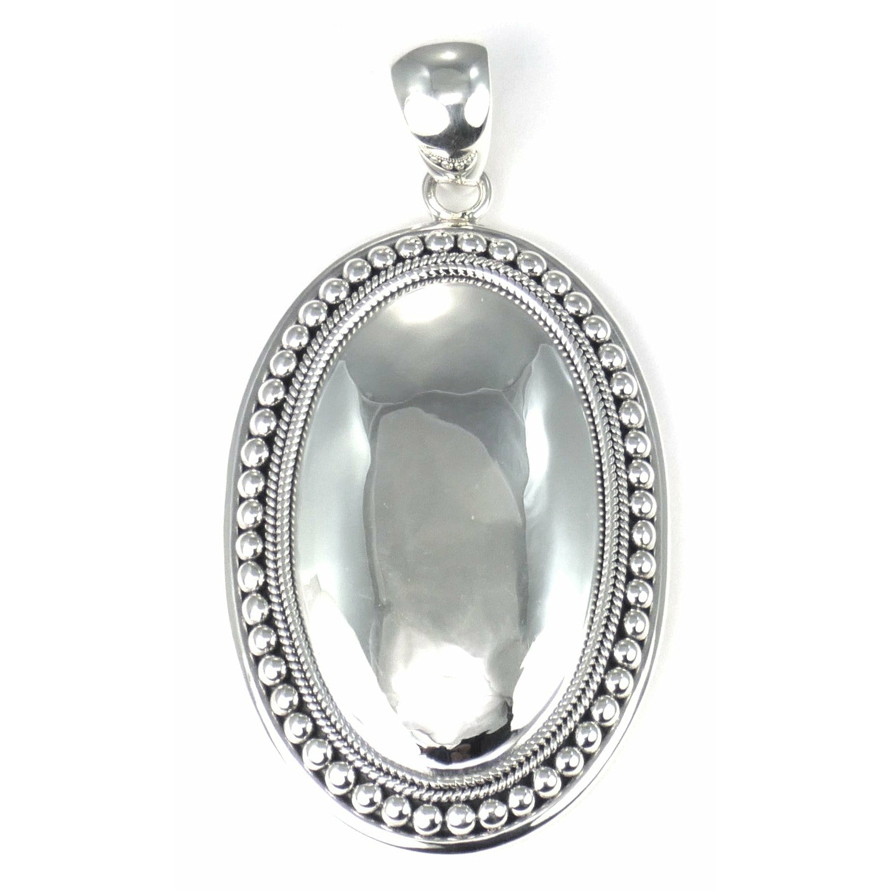 Mirror Dome Pendant - Sterling Silver