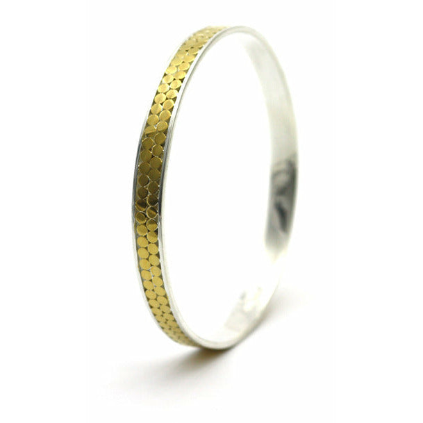Two Row Bangle Bracelet - Sterling Silver and/or 18k Gold Vermeil