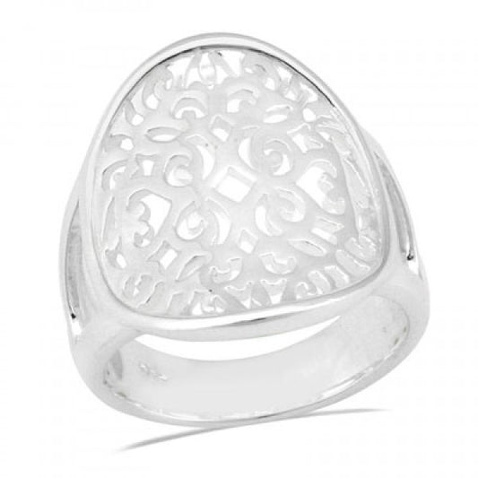 Oval Saddle Scroll Ring